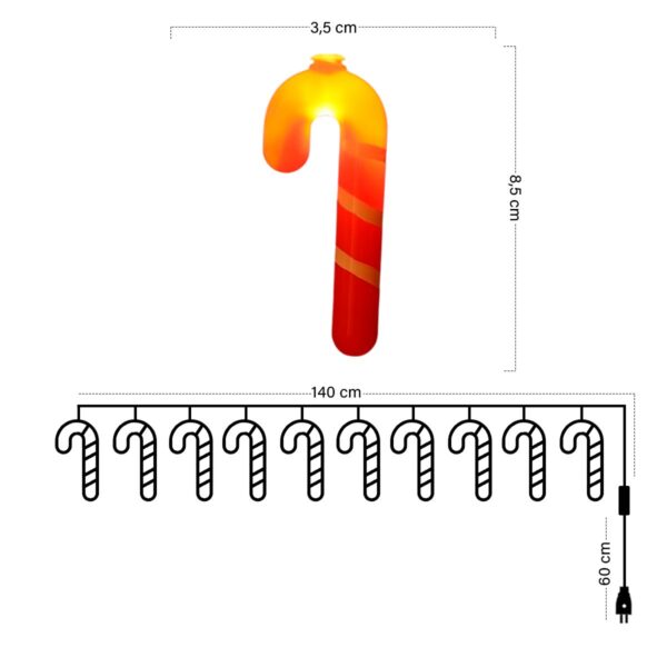 GUIRNALDA LED NAVIDAD BASTONES - Imagen 3